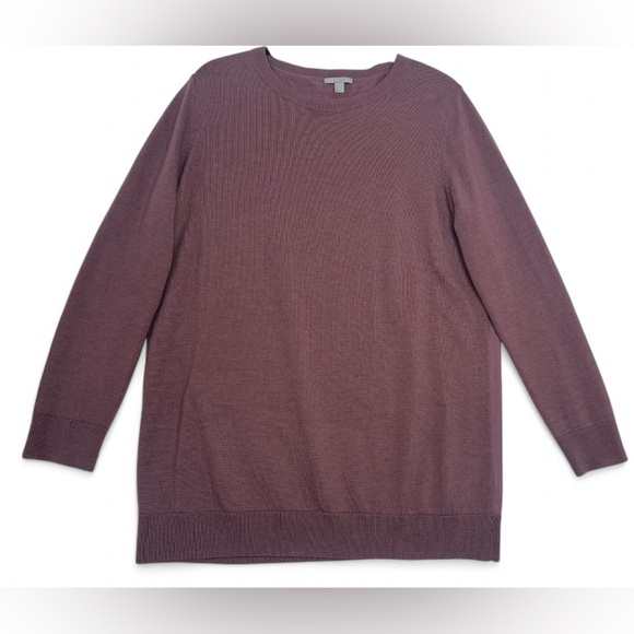 COS Mauve Wool/Polyester Back Tunic Sweater Earthy Boho Office Preppy Sz M City - Picture 1 of 8